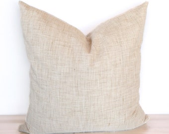 Beige Throw Pillow Neutral Beige Pillow Cover Textured Minimalist Pillow for Sofa Boho Pillow Toss Taupe Neutral Cushion Cover Coastal Beige