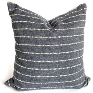 Denim Blue Striped Pillow Cover