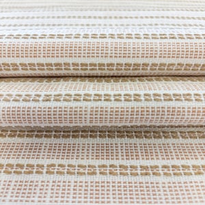 Tela de tapicería de exterior a rayas Tela de rayas neutras para sillas Tela de muebles a rayas texturizada para almohadas Tela para guardería cortada a medida