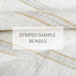 Striped Fabric Sample Bundle Neutral Striped Fabric for Upholstery Stripe Fabric for Curtains Modern Fabric Coastal Striped Fabric Swatches