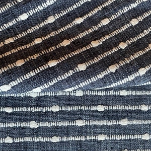 Indigo Fabric Sample, Blue Striped Upholstery Fabric by the Yard, Blue & White Fabric, Blue Stripe Woven Fabric, Blue Textured Fabric