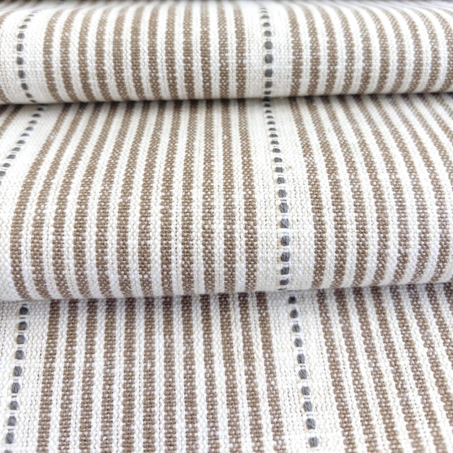 Brown Striped Drapery Fabric Brown Striped Fabric for Curtains Striped