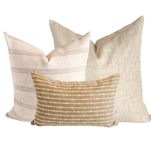 Neutral Pillow Set, Neutral Pillow Cover Combination, Couch Pillow Set, Pillow Sets for Bed, Boho Pillow Cover Set, Throw Pillow Gift Set