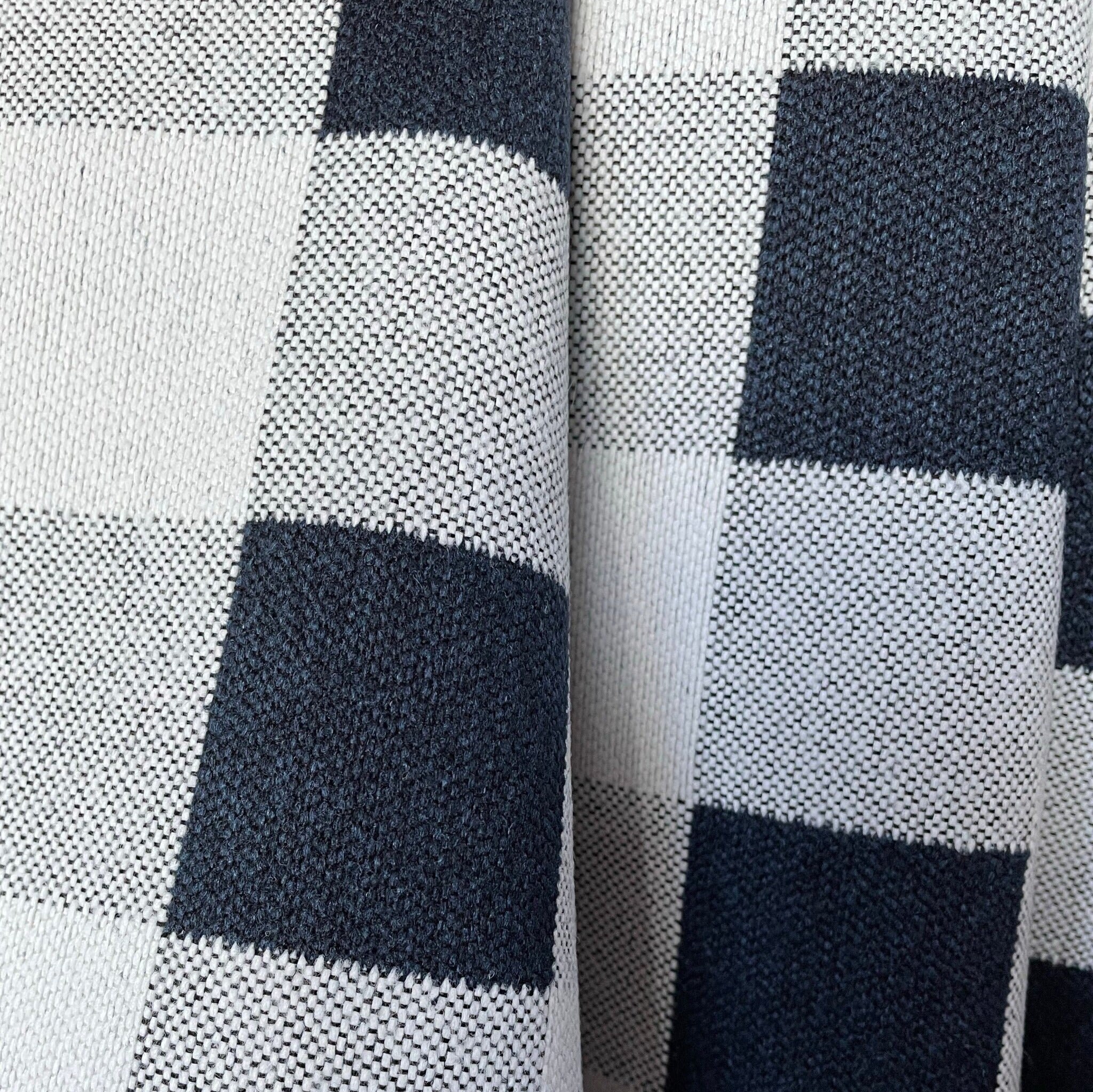 Navy Upholstery Fabric Plaid Blue Check Fabric for Chair Buffalo Plaid  Fabric Navy Cushion Fabric Buffalo Check Furniture Fabric by the Yard, image size:2048x2046