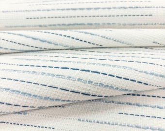 Tela de tapicería a rayas azules y blancas, tela de alto rendimiento para exteriores, tela costera azul para sillas, cabeceros, cojines de asiento, tela cortada a medida.