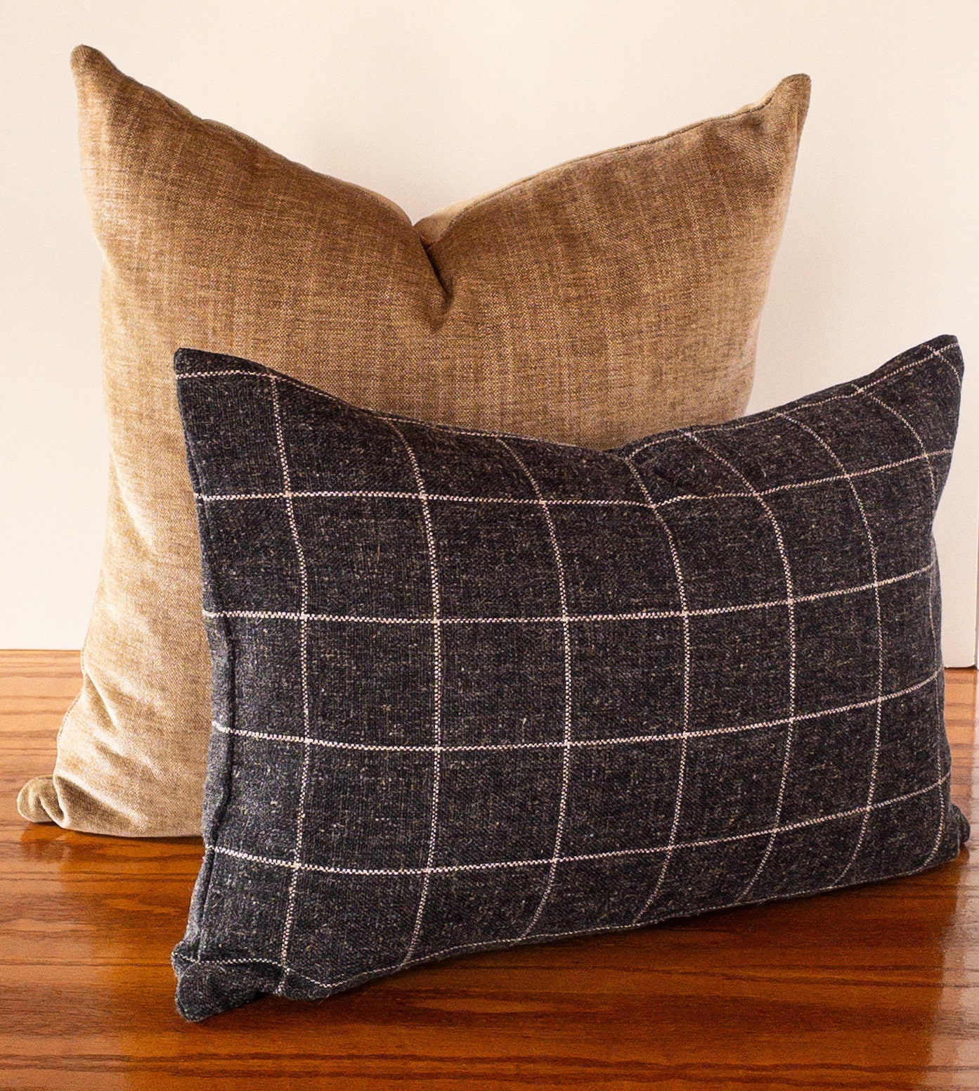 Windowpane plaid pillow hotsell