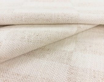 Beige Plaid Upholstery Fabric Cream Checkered Fabric Neutral Plaid Fabric Beige Modern Plaid Fabric for Chairs Pillows Fabric by the Yard