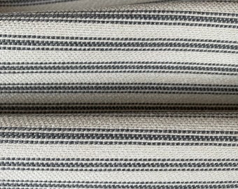 Gray Ticking Stripe Fabric Sample, Striped Fabric, Striped Upholstery Fabric, Gray Grain Sack Fabric, Drapery Fabric, French Ticking Fabric