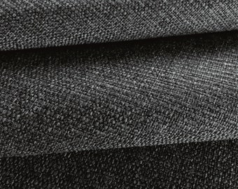 Charcoal Grey Upholstery Fabric by the Yard, Indoor/ Outdoor Fabric, Basket Weave Textured Upholstery Fabric, Outdoor Fabric, Furniture