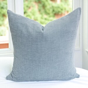 Blue Chenille Pillow Cover Textured Chambray Throw Pillow for Sofa Light Blue Bed Pillow Soft Designer Pillow Blue Layering Cushion Cover