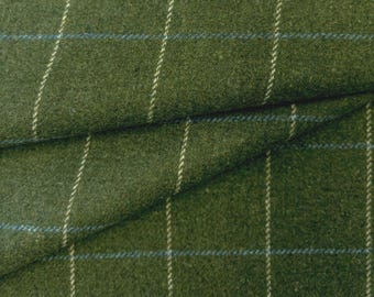 Olive Green Plaid Fabric Green Checkered Drapery Fabric Green Windowpane Plaid Curtain Fabric for Pillow Plaid Upholstery Fabric by the Yard