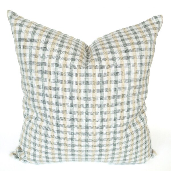 Green Plaid Pillow Etsy