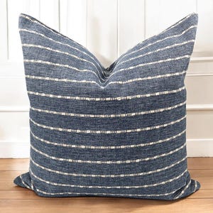 Blue Striped Pillow Cover
