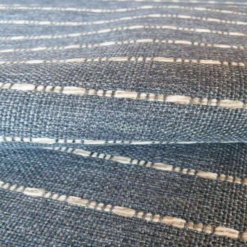 Blue Striped Upholstery Fabric