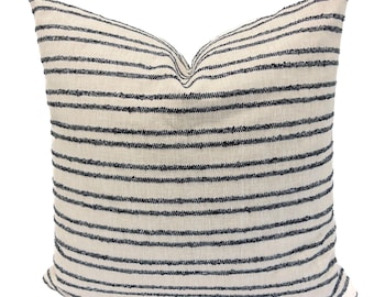 Beige & Black Striped Pillow Cover Neutral Woven Stripe Throw Pillow Modern Textured Stripe Pillow for Sofa Pillow Striped Farmhouse Pillow