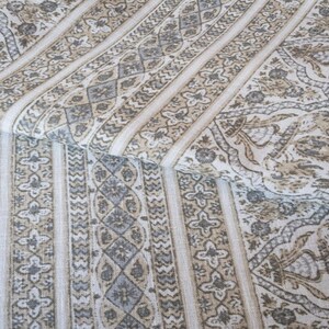 Block Print Fabric Beige Medallion Print Fabric Modern Floral Drapery Fabric Hand Blocked Curtain Fabric Botanical Print Fabric by the Yard 画像 7