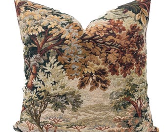 Brown Tapestry Pillow Cover Botanical Throw Pillow Nature Inspired Pillow Burgundy Modern Pillow Living Room Decor Rustic Sofa Cushion