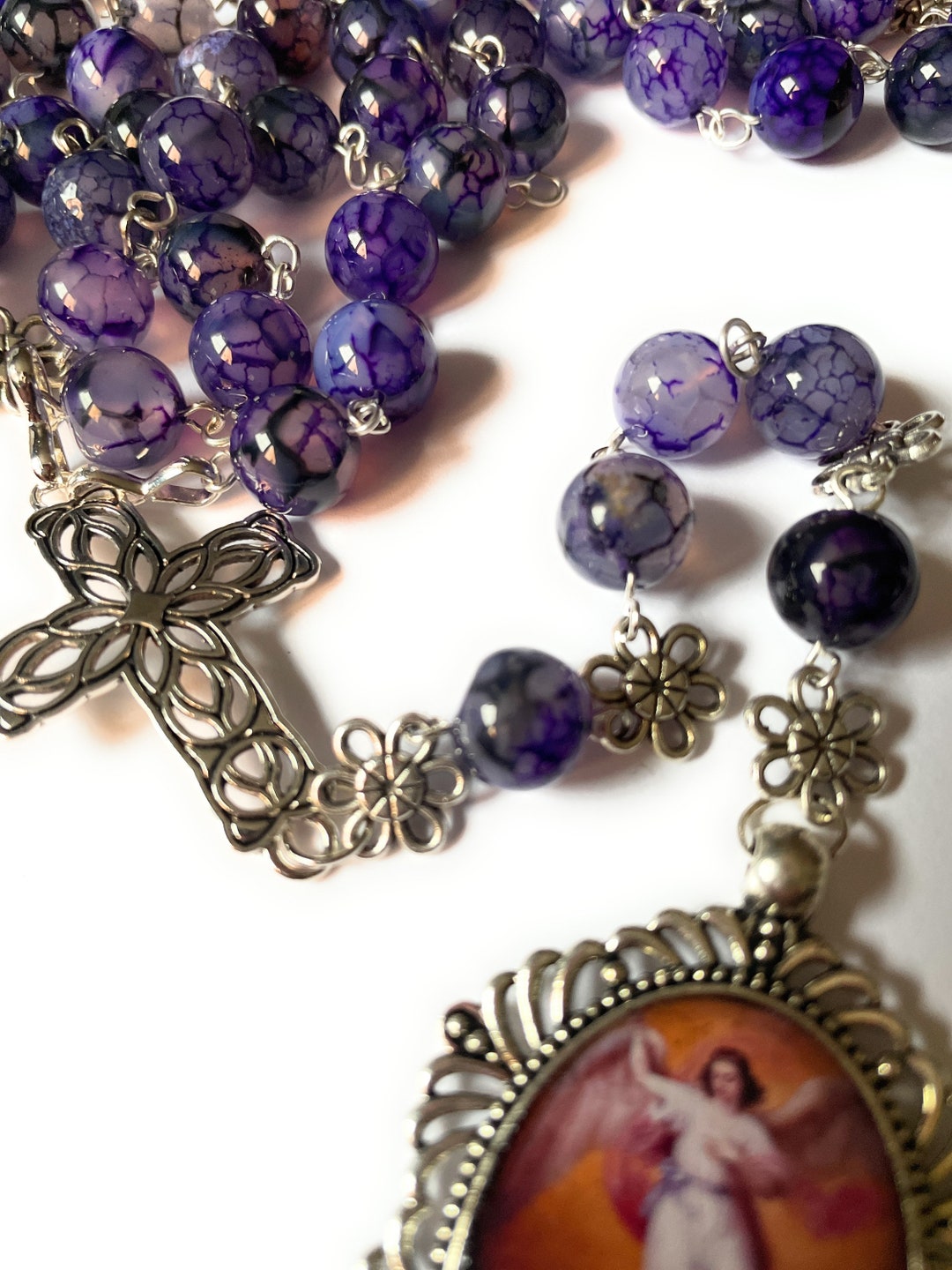 Saint Michael the Archangel Rosary - a Unique Piece Made of Pure Gold ...