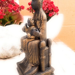 VIRGEN NEGRA - Virgen de MONTSERRAT - La Moreneta - figura estatua rústica * varias opciones medidas a elegir ** (for your home/altar/wicca)