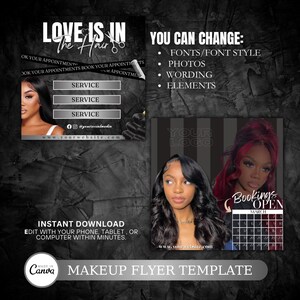 Editable Book Now Flyer, DIY Appointments Available Template, Premade Flyer Template, Hair, Lashes, Make up, Nails, Stylist, Canva Template