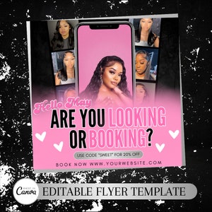May bookings flyer template, Editable Booking Flyer Template, DIY Hair Lash Makeup Nail Appointments Available Flyer, Book Now Flyer