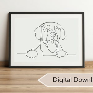 Labrador Wall Art | Line Drawing | Digital Download