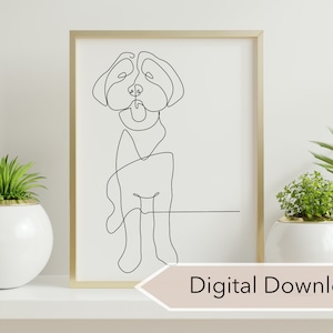 Goldendoodle Labradoodle Wall Art | Line Drawing | Digital Download