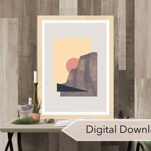 National Parks | Yosemite Dawn Wall | Mid-century Modern Design (Digital Download)
