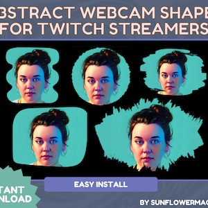 10x Abstract Webcam Shapes for Twitch Streamers | Camera Mask Shape | Twitch Overlays, Twitch Package, Cute Twitch Overlay, Image Mask Cam