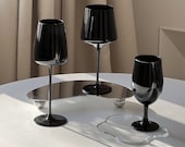 Black wine glasses Glass goblets Large Tall Glasses 100 Lead Free Engraved Wine Glasses Wine glass set Bridesmaid Gift Home furnishings