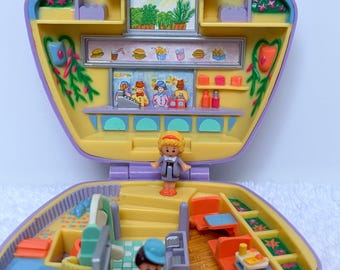 ヴィンテージ 1992年 ポリーポケット パティーズバーガーバー - ブルーバードトイズ - ファストフードレストラン パープルコンパクト - 100%コンプリート