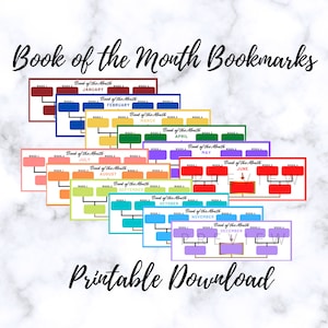Book of the Month Bookmark | Book Competition | Book Bracket | Set of 12| 2&quot; x 7&quot; | Printable Bookmarks