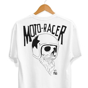 Moto Racer, Skull Rider Motorcycle T-Shirt, Moto Mayhem Unisex Adult Tee