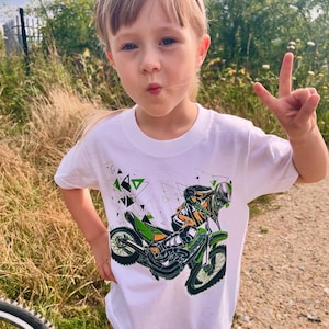T-shirt de moto de motocross pour enfants, chemise de motard cool pour jeunes, t-shirt Moto Mayhem