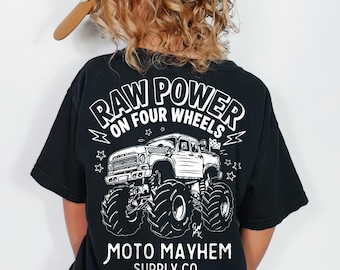 Monster Truck Kids T-Shirt, Children's Automobile Crusher Tee, Raw Power Destruction Car Shirt
