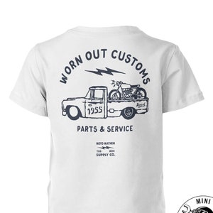 Kids Worn Out Customs T-Shirt, Youth Motorcycle Mechanic Tee