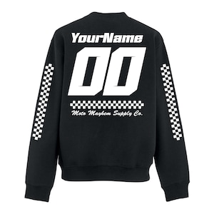 Adult Custom Race Jersey, Name & Number Motorsport Sweatshirt, Personalised Racing Gift