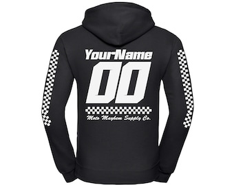 Sweat à capuche de course personnalisé pour adulte, pull à capuche pour sport automobile avec nom et numéro, cadeau de course MX personnalisé