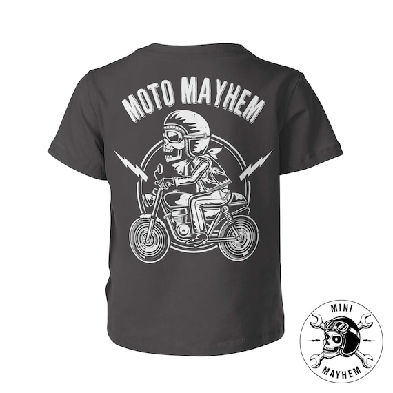 Vintage Skull Biker Kids T-shirt, Café Racer Motorcycle Mayhem Youth Tee -  Etsy Canada