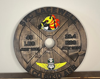 PCS Plaque, 45LB Plate w/ Custom Logo and Engraving