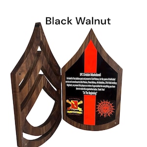 NCO Rank Plaque-Customized Design-PCS-PcA-ETS-Retirement-Army-Marines-Air Force