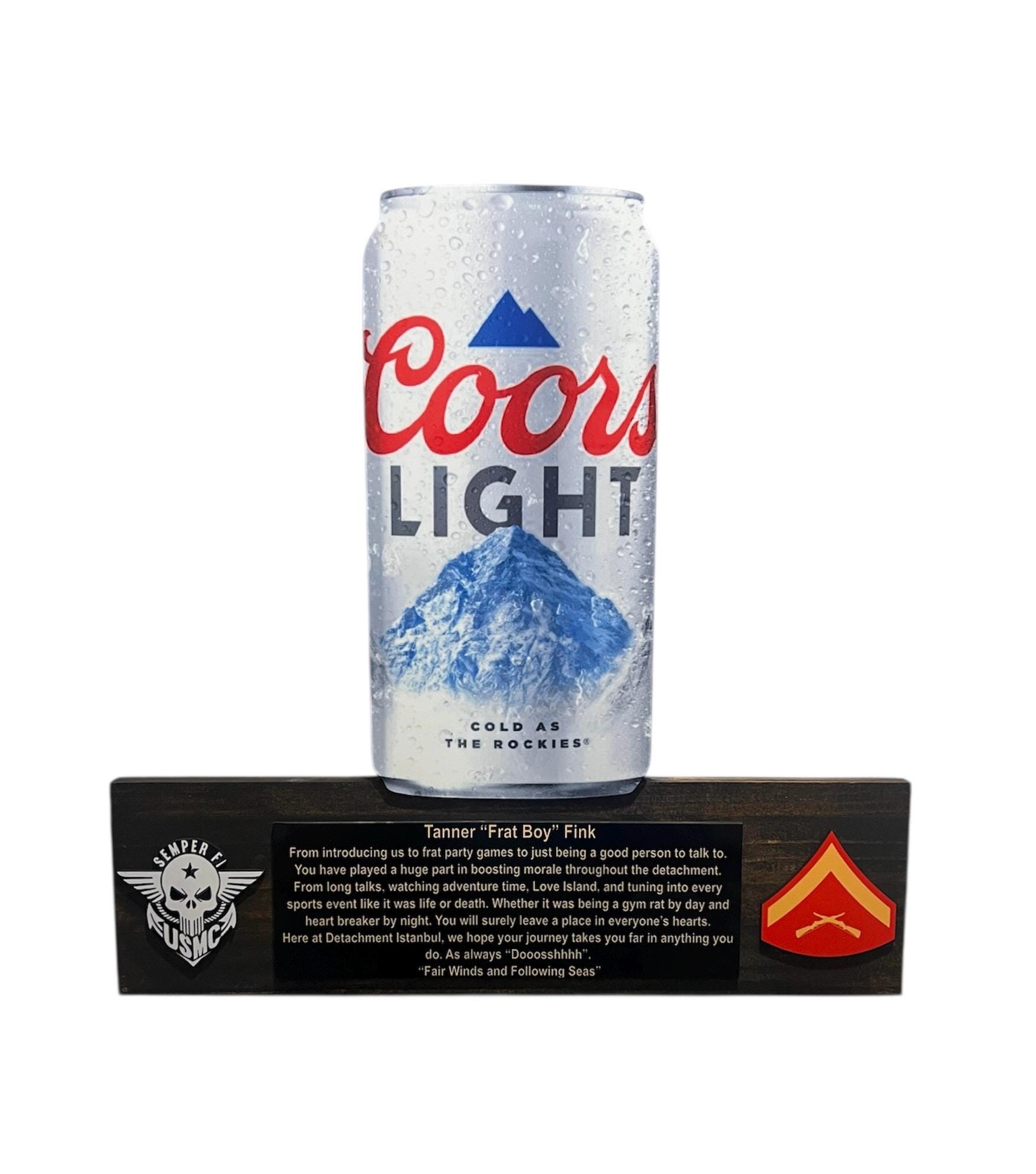 The Beer Can! Customizable PCS Wall Hanging Plaque for Military PCS/ETS-Any beer with custom logos