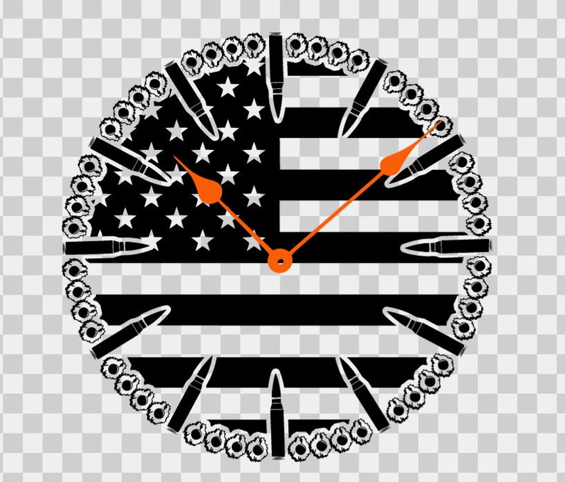 Bullets W/ American Flag Clock SVG for Laser, Xtool, Glowforge - Etsy