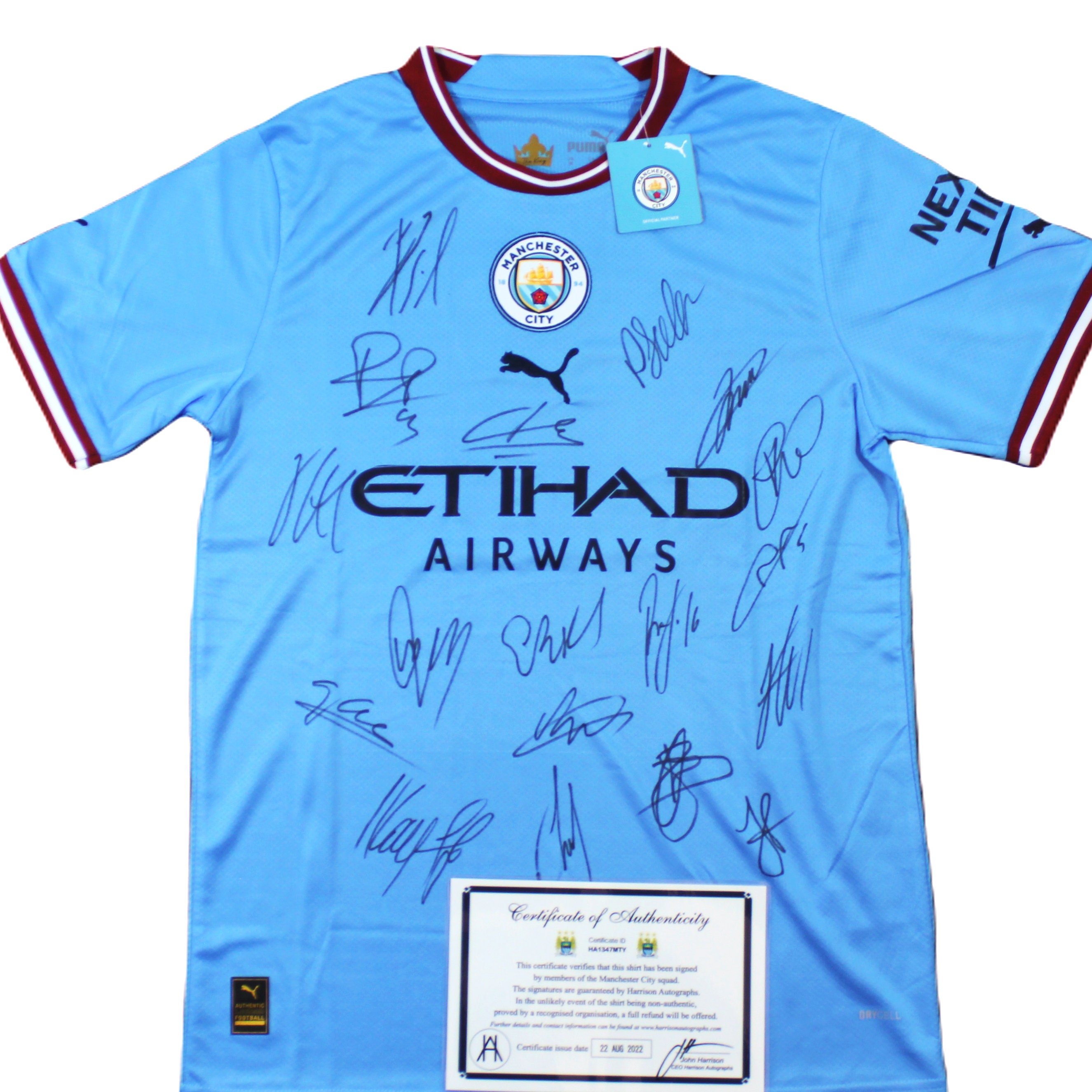 Framed Erling Haaland Manchester City Autographed 2022-23 Home Jersey with  Champions League Patch
