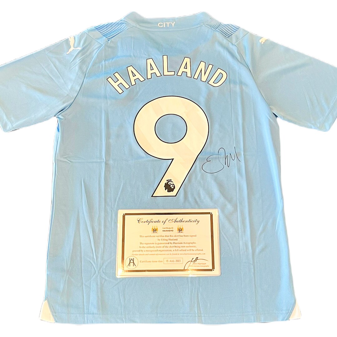 2023/24 Erling Haaland SIGNED Manchester City Puma® Jersey W/coa
