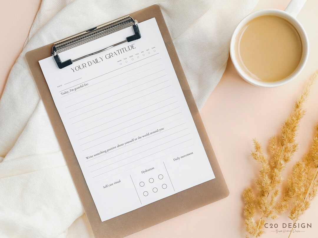 Downloadable Printable Daily Gratitude Journal Printable Daily ...
