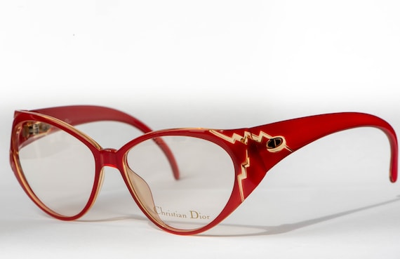 Vintage Optyl Christian Dior 2344 30 Red Woman Glasses Frame Made in Germany New Old Stock 80s