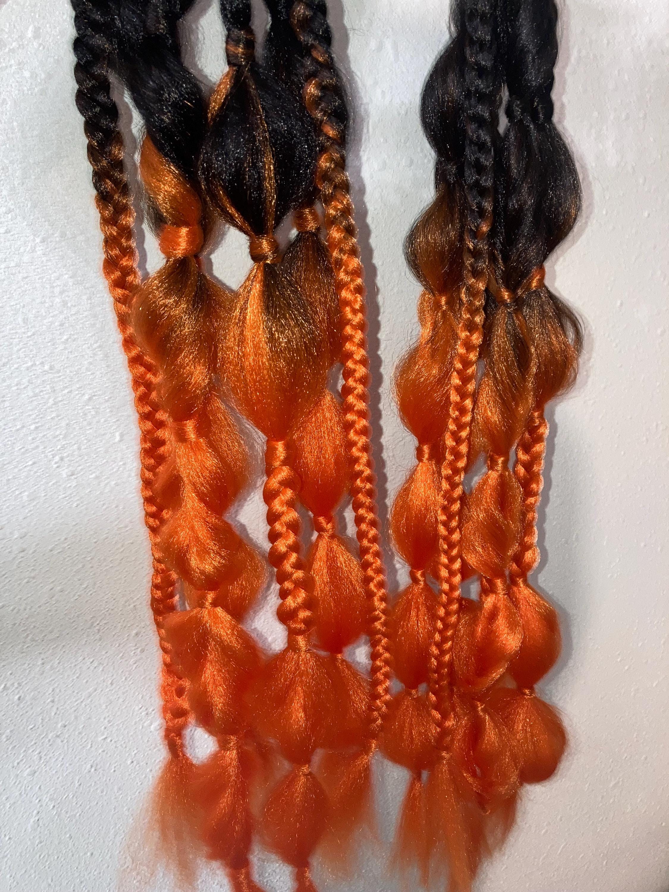Ombre Black and Orange Braiding Hair - Etsy