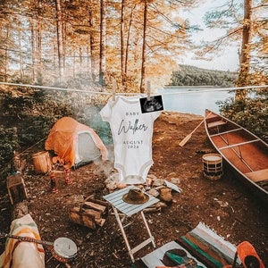 Camping Pregnancy Announcement Digital | Outdoorsy Baby Announcement | Tent Camping Pregnancy | Download Social Media Facebook Instagram