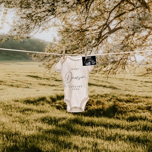 Spring Pregnancy Announcement Digital | Springtime Baby Announcement | Baby Clothesline Pregnancy | Social Media Facebook Instagram Post